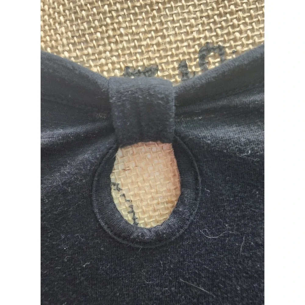 Justice Black Rhinestone Tank Top‎ Girls Size 14 Keyhole Back Bow Detail